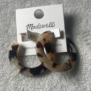 Madewell Brown and Cream Hoop Earrings